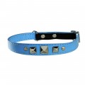 Bobby Rock Leather Cat Collar in Blue
