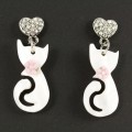 Hamish McBeth White Cat Drop Earrings