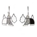 Hamish McBeth Crystal Black and White Terrier Drop Earrings