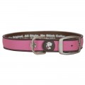 Dublin Dog All Style No Stink Waterproof Dog Collar Simply Solid Pink and Brown