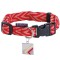 Bobby Chevron Collection Nylon Dog Collar in Red