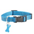 Bobby Safe Collection Reflective Nylon Dog Collars in Blue