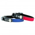 Bobby Address Leather Cat Collar in Red and Blue