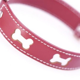 Bones Red Dog Collar