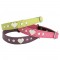 Bobby Leather Cat Collar Hearts in Green, Pink and Purple