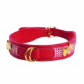Bobby Chic Leather Dog Collar in Red