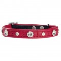 Bobby Comete Leather Cat Collar in Red