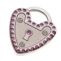 Hamish McBeth Heart Padlock Mini Silver Dog ID Tag