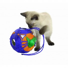 Bobby Tete a Tete Ball Sisal Cat Toy in Orange